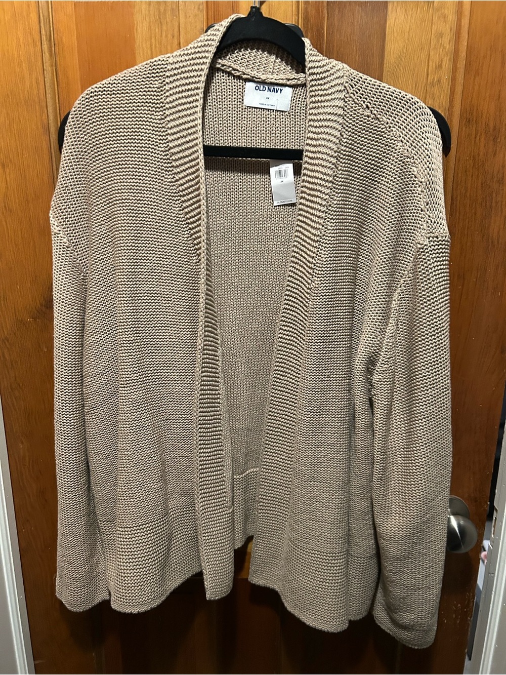 Old Navy Beige Open-Front Knit Cardigan Sweater